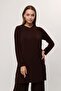 Women's Brown Trousers Hijab Tunic Pleated Sandy Double Set 5219 - 4