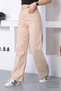 Beige High Waist Boyfriend Wide Leg Loose Wide Leg Trousers - 2