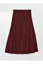 Lcw Modest - Claret Red Women's Skirt, Elastic Waist - 4