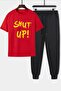 Unisex Shut Up Printed 2-Piece Tracksuit Set