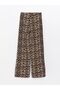 Lcw Vision - Brown Leopard Print Women's Trousers with Elastic Waist - 2