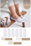 Set of 6 Men's and Women's Plain Patterned Cotton Anti-Sweat Ballerina Socks