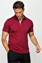 Men's Polo Neck T-shirt Claret Red - 6