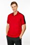Men's Polo Collar T-Shirt with Shoulder Stripes Red