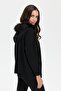 Women's Hooded Fur Zippered Wool Cardigan Black - 6