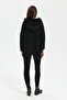 Women's Hooded Fur Zippered Wool Cardigan Black - 5