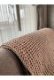 Milky Brown Hand Knitted Blanket