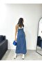 Kn Long Garden Front Pocket Suspender Denim Dress - 4
