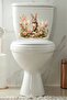 Cute Rabbit and Roses Themed Toilet Seat Sticker Bathroom Sticker - 4
