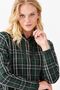 Women's Hooded Checked Short Sweater Green - 8