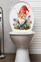 Cute Dwarf and Wild Flowers Themed Toilet Seat Sticker Bathroom Sticker - 5