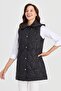 Women's Hooded Quilted Vest Black - 4