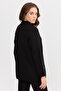 Women's Polo Collar Pocket Zippered Wool Cardigan Black - 4