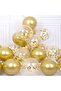 Chrome Gold and Transparent Confetti Balloon Set - 3