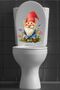 Cute Dwarf and Wild Flowers Themed Toilet Seat Sticker Bathroom Sticker - 8
