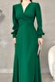 Green Strappy Slit Straight Dress