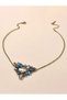New Design Fashion Jewelry Vintage Gold Color Blue Resin Triangle Necklace - 2