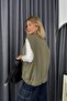 Olive Pocketed Lined Quilted Vest - 5