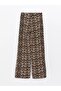 Lcw Vision - Brown Leopard Print Women's Trousers with Elastic Waist - 4