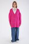 Fuchsia V-Neck Heart Buttoned Knitted Cardigan - 2