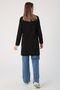 Black Basic Cotton Single Jersey Sweat Tunic - 4