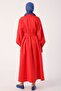 Pomegranate Blossom Belted Shirt Collar Dress - 4