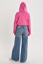 Blue 100% Cotton Ripped Detailed Wide Leg Denim Trousers - 4