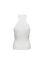 Ribbed Knitwear Blouse - Stand Collar - 3