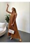 Milky Coffee Ayrobin Long Dress with Adjustable Straps - 7033