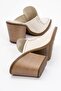 Valmine Women's Genuine Leather Western Slippers Beige - 6