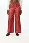 Women's Elastic Waist, Loose Legs, Shiny Fabric, Solid Color Pants - 3