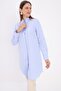 Blue Basic Hidden Placket Shirt Tunic