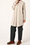 Beige Plus Size Basic Shirt Tunic - 3