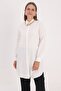Ecru Basic Hidden Placket Shirt Tunic - 3