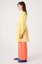 Light Yellow Ruffle Detailed Tunic with Gathered Waist - 3