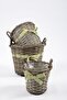 Gray Wicker Basket - Set of 3 - 2