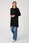 Black Basic Cotton Single Jersey Sweat Tunic - 3