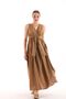 Coffee Color Women's Linen Gilet Dress with Cotton Lining - 7