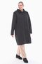 Women's Large Size Hooded 105 Cm Black Quilted Coat 1018 - 2
