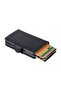Twin Safiano Smart Mechanism Leather Wallet-Black