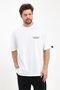 Men's Love's for Show Printed Oversize 100% Cotton Loose Wide Cut Crew Neck Casual White T-Shirt - 5