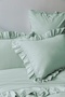 Frill Mint Washed 100% Cotton Poplin Duvet Cover Set Double - 3