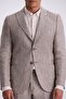 Brown Slim Fit Swallow Collar Double Slit 100% Linen Sports Suit - 3