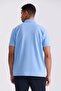 Blue Slim Fit 100% Cotton Mercerized Polo Neck T-Shirt - 4