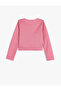 Blouse with Long Sleeves, Round Neck and Window Detail - 2
