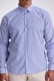 Navy Blue Comfort Fit Non-Ironing 100% Cotton Striped Non-Iron Shirt - 3