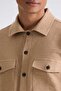 Tan Slim Fit Buttoned Collar Pocket Sports Shirt - 3