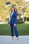 Single Button Wool Effect Suit Navy Blue - 6