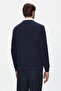 Emory Dark Navy Blue Crew Neck Embroidered Standard Fit Men's Knitwear - 4
