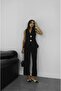 Black Big Gold Buttoned Vest Trousers Set - 3